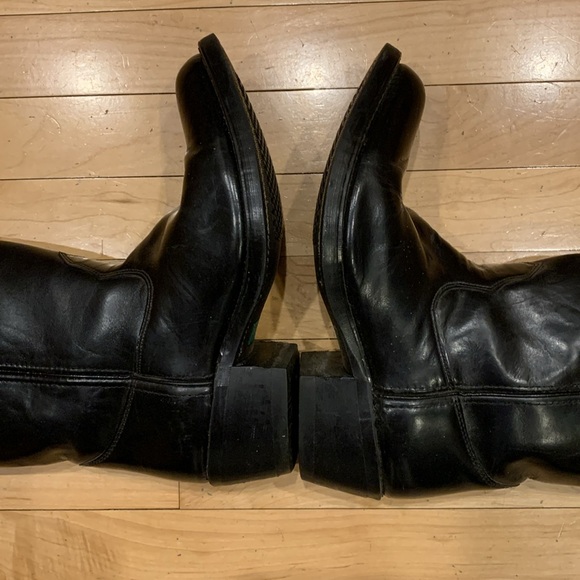 Leather Cowboy Style Boots 7.5 D - Picture 6 of 16